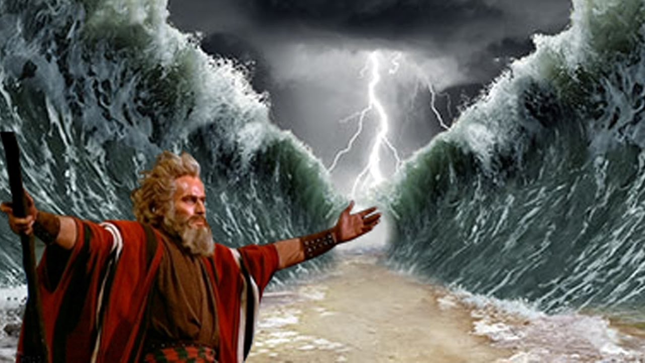 Moses parting the Red Sea